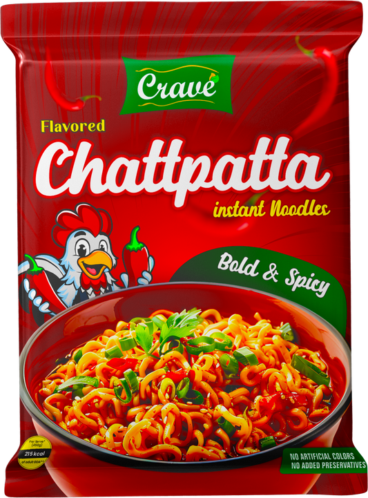 Crave Chattpatta Instant Noodles 10 Pack Bundle | 50g Each | Authentic Spiced Flavor