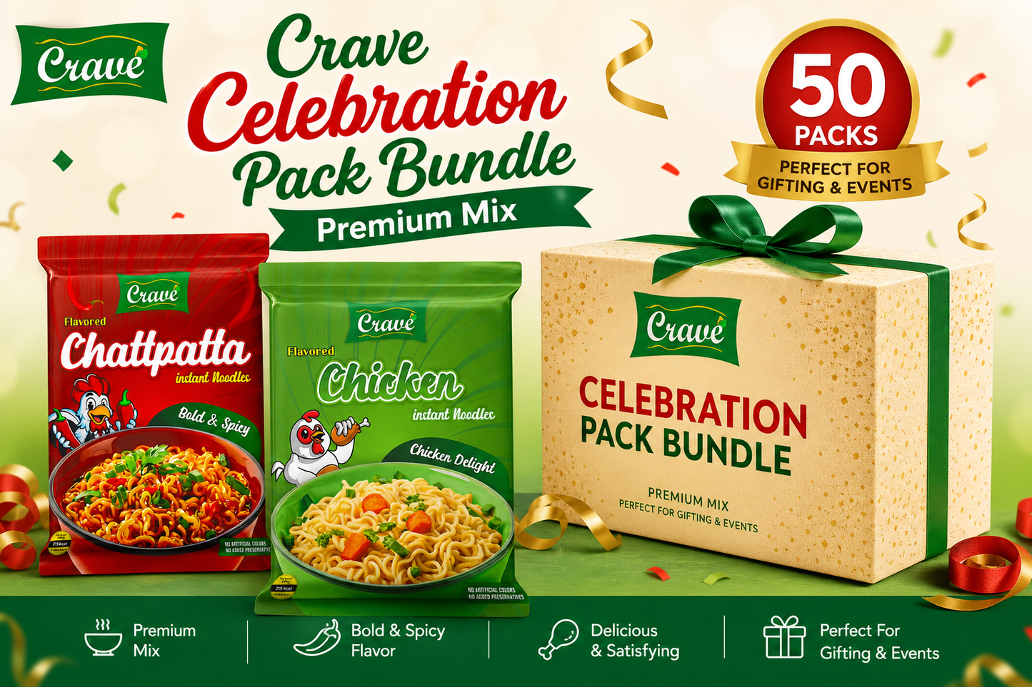 Crave Celebration Pack Bundle | 50 Packs | Premium Mix | Perfect For Gifting & Events