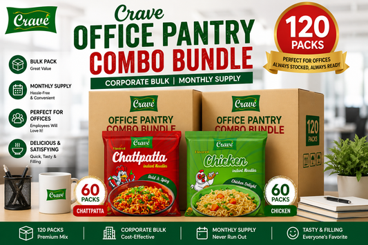 Crave Office Pantry Combo Bundle | 120 Packs | Corporate Bulk | Monthly Supply